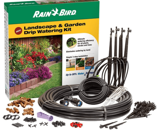 Rain Bird LNDDRIPKIT Drip Irrigation Landscape/Garden Watering Kit with Drippers, Micro-Bubblers, Micro-Sprays
