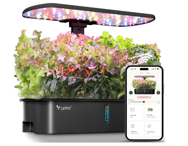 LETPOT LPH-Air Hydroponics Growing System Kits, APP & WiFi Controlled Smart Indoor Garden with 24W Grow Light Full Spectrum, 10 Pods Planter Indoor Gardening for Gifts