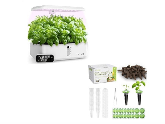 12 Pods Hydroponics Growing System Remote Control White & 140Pcs Hydroponic Pods Supplies