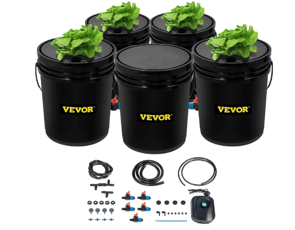 VEVOR DWC Hydroponic System, 5 Gallon 5 Buckets