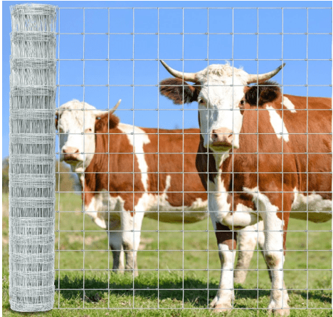 6ft x 164ft Heavy-Duty Galvanized Farm Fence – Durable Livestock Fence for Cattle, Sheep, Goats, Deer – Field Fencing for Yard & Ranch Protection