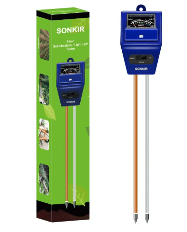 Sonkir Soil pH Meter, MS06 3-in-1 Soil Moisture/Light/pH Tester Gardening Tool Kits for Plant Care, Great for Garden, Lawn, Farm, Indoor & Outdoor Use (Blue)