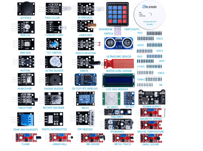 ELEGOO Upgraded 37 in 1 Sensor Modules Kit with Tutorial Compatible with R3 MEGA 2560 Nano
