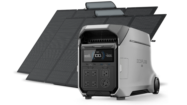 EF ECOFLOW Solar Generator 4096Wh DELTA Pro 3 with 2X400W Portable Panels, 120/240V 4000W AC Output, Solar Generator for Home Use