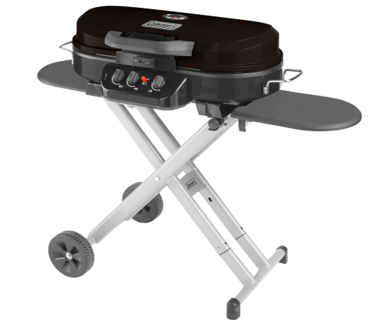 Coleman RoadTrip 285 Portable Stand-Up Propane Grill with 3 Adjustable Burners & Instastart Ignition, 20,000 BTUs of Power for Outdoor Cooking,