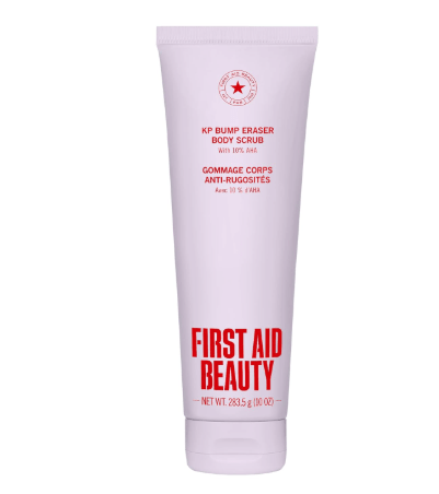 First Aid Beauty KP Bump Eraser Body Scrub, 10% AHA Keratosis Pilaris Exfoliator (Glycolic & Lactic Acid) – Treatment for Strawberry Legs, Razor Bumps & Rough Bumpy Skin, Safe for Sensitive Skin