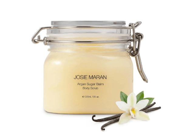 Josie Maran Argan Sugar Balm Body Scrub - Exfoliating Sugar Scrub with 100% Pure Argan Oil & Coconut Oil - Softens, Smoothes & Hydrates Dry Skin - Vegan + Cruelty Free - Vanilla Bean (10 oz)