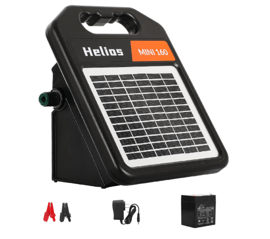 10 Miles Solar Electric Fence Charger with Day/Night Mode, 0.16J Portable Solar Fence Charger with Rechargeable Solar Panel for 24-Hour Uninterrupted Protection Electric Fence Energizer