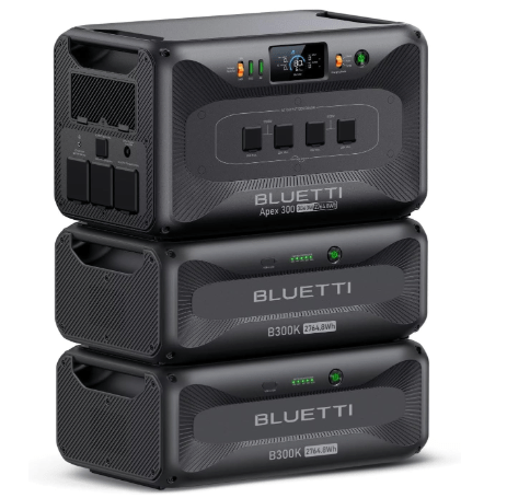 BLUETTI Apex 300 Solar Generator & 2 B300K, 8294.4Wh LFP Battery Backup with 6 3840W AC Outlets (7680W Surge), 120V/240V Dual Voltage Output, Modular Power for Home, RV and Emergencies