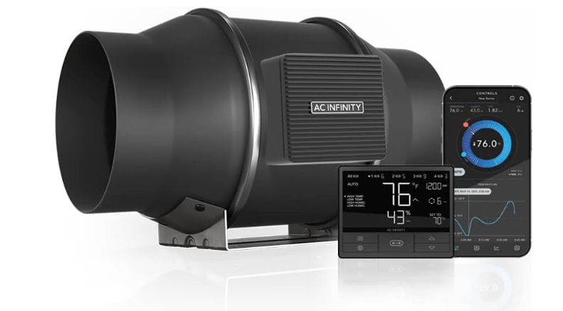 AC Infinity CLOUDLINE PRO T6, Quiet 6” Inline Duct Fan with Temperature Humidity VPD Controller, WiFi Integrated App Control - Ventilation Exhaust Fan for Heating Cooling, Grow Tents, Hydroponics
