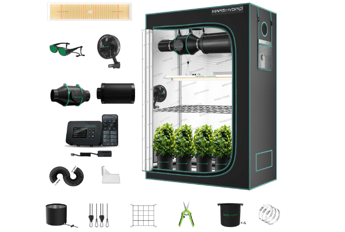 MARS HYDRO 2x4 Smart Grow Tent Kit with WiFi-Integrated Controller 43,300W TSL2000 LED Programmable&Dimmable Grow