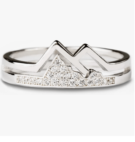 STORYJEWELLERY Mountain Ring, Western Rings for Women, 925 Sterling Silver Faith Ring, Silver Statement Rings, Christmas Gifts for Women