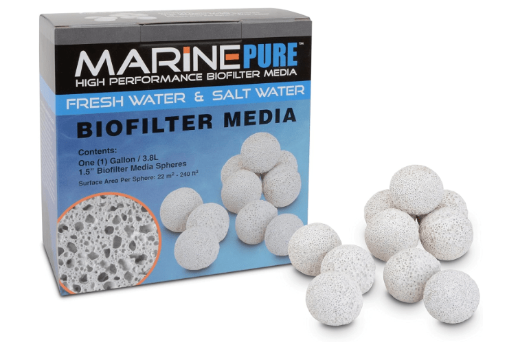 CerMedia MarinePure 1.5-Inch Sphere Bio-Filter Media for Marine and Freshwater Aquariums, 1-Gallon, white to off white
