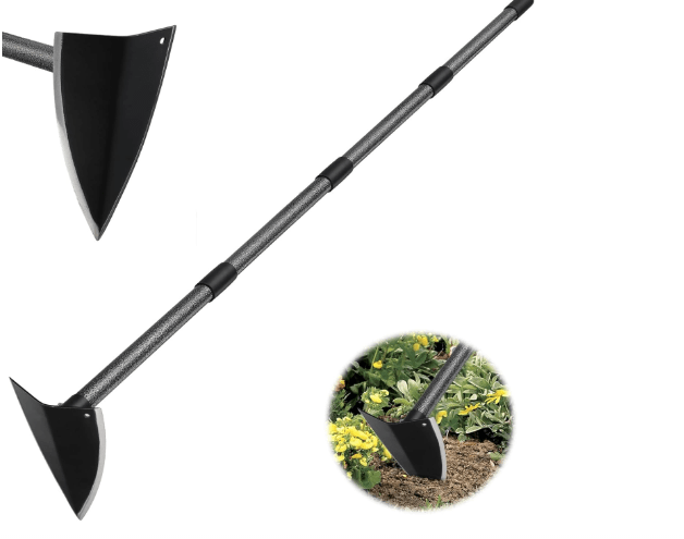 Hoe Garden Tool, Triangle Hoe Gardening Weeding Tool, 72" Long Handle Heavy Duty Manual Weeder Gardening Hand Tools for Weeding, Digging, Loosening Soil