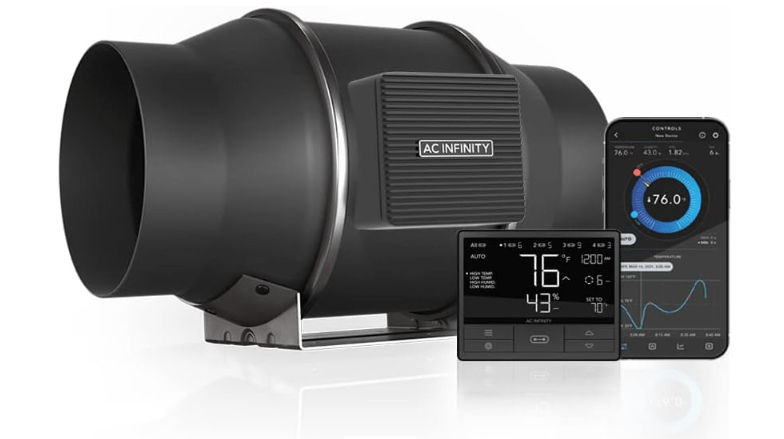 AC Infinity CLOUDLINE PRO T6, Quiet 6” Inline Duct Fan with Temperature Humidity VPD Controller, WiFi Integrated App Control - Ventilation Exhaust Fan for Heating Cooling, Grow Tents, Hydroponics