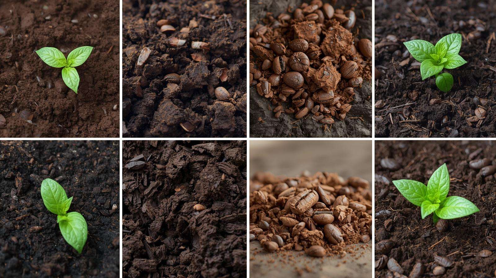 Tea bags and coffee grounds in the garden