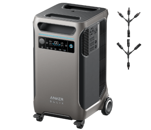 Anker SOLIX F3800 Portable Power Station, 3840Wh, LiFePO4 Batteries, Ultra-High 6000W AC Output with 120V/240V, Solar Generator for Home Backup, RVs,