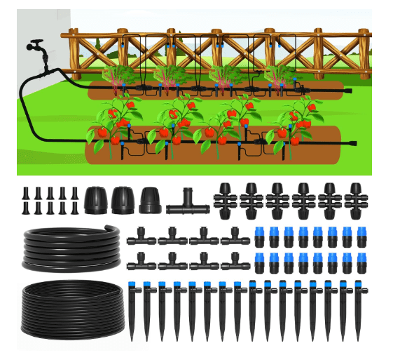MIXC 247 FT Drip Irrigation System,Quick Connector Garden Watering System Automatic Sprinkler System Kit for Lawn Raised Bed Greenhouse Plant Watering System with 1/4'' Tubing,Drip Emitters,Connectors
Visit the MIXC Store