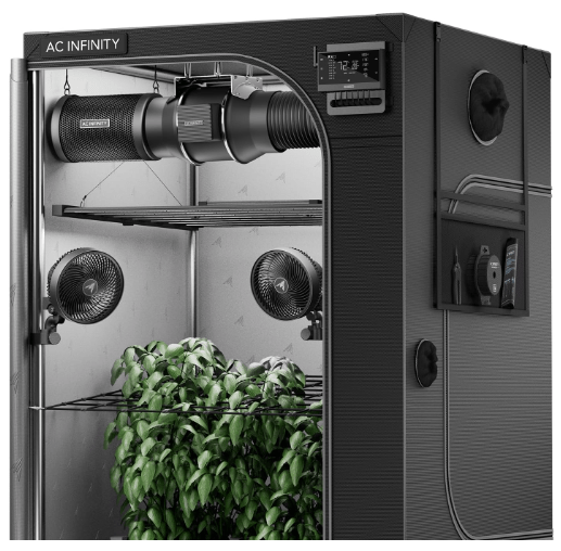 AC Infinity AI Grow System PRO 4x4, 4-Plant Kit w/WiFi App, Includes Dynamic Self Learning AI Controller, LM301H EVO LED Lighting, 2000D Mylar Tent w/Lab-Tested Reflectivity, Largest Zippered Window