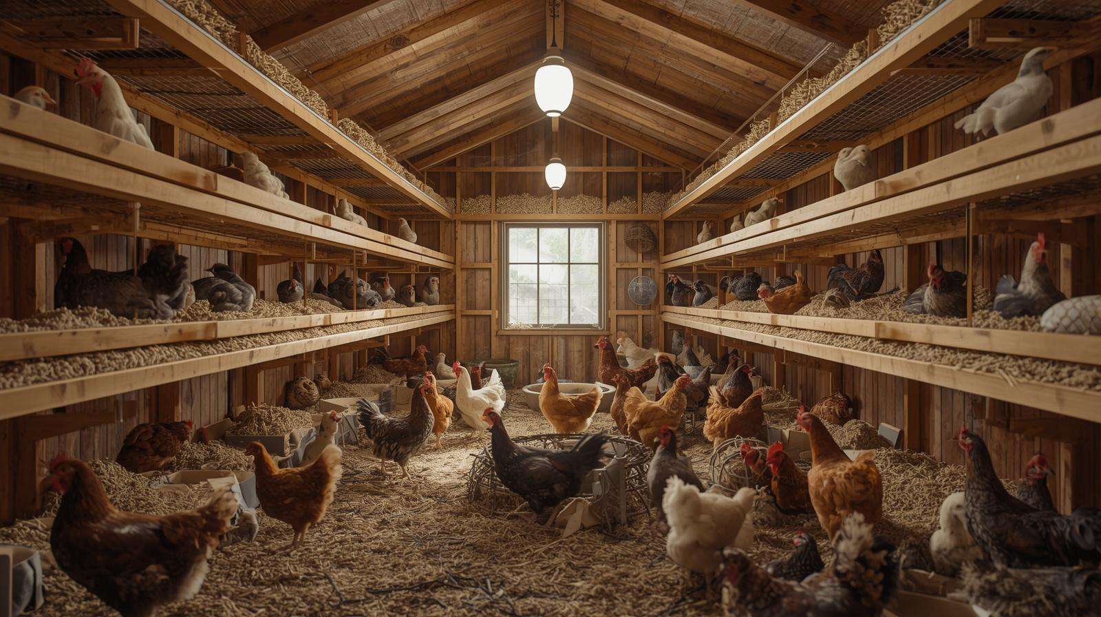 Vertical space optimization in tight coop – integrating different breeds and ages