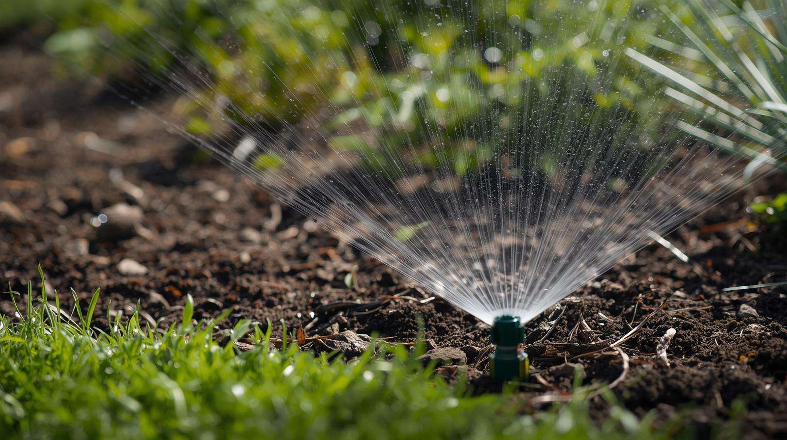 In-Ground Sprinklers Next to Raised Beds
