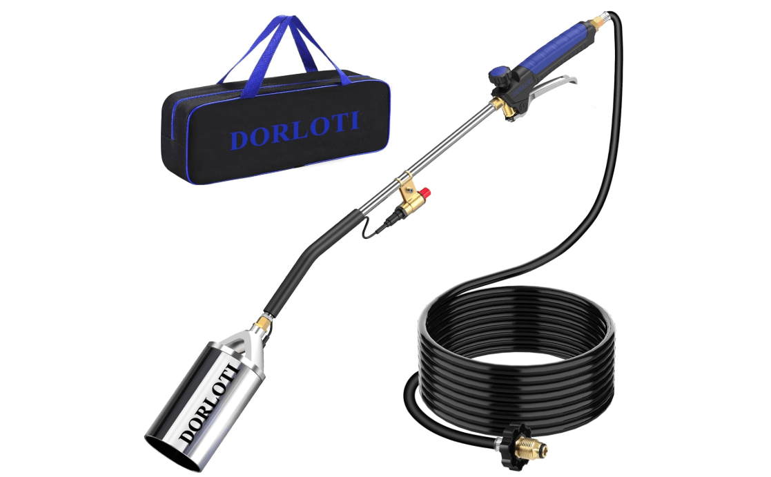 Propane Torch Weed Burner, Blow Torch with Storage Bag, High Output Flame Torch with 10FT Hose, Heavy Duty Flame Weeder with Igniter for Garden, BBQ

