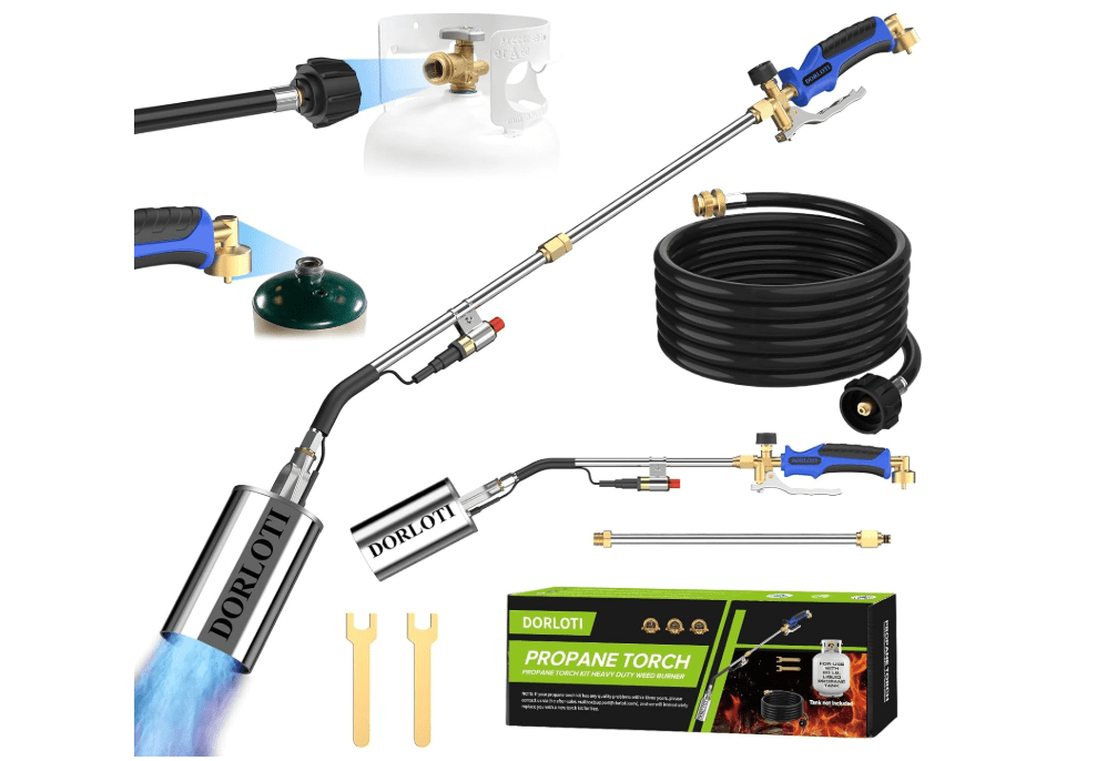 Propane Torch Weed Burner Kit, High Output with Long/Short Mode,12.5FT Hose Heavy Duty Blow Torch Flamethrower with Self Igniter and Turbo Trigger for Weeding,Roofing,Melting Ice,BBQ
