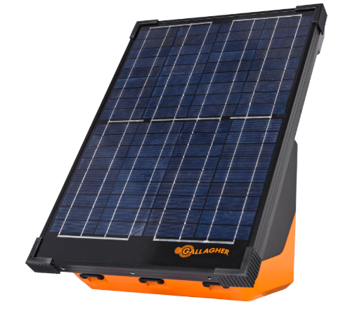 Gallagher S200 Solar Electric Fence Charger | 2.0 Joule Solar Powered Fence Energizer | Two Power Modes for Wildlife Deterrence and Livestock Containment | Solar Batteries and Leadsets Included