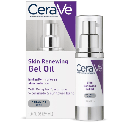 CeraVe Skin Renewing Gel Oil, Daily Hydrating Serum For Face With CeraPlex & Hyaluronic Acid, Gel Moisturizer For Face Hydrates & Smooths Skin, Non-Greasy, Fragrance Free & Non-Comedogenic, 1 Ounce