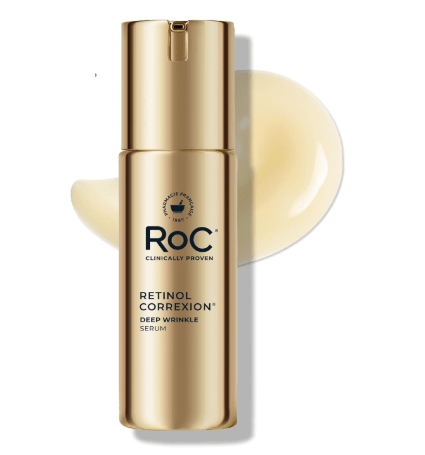 RoC Retinol Correxion Deep Wrinkle Retinol Face Serum with Ascorbic Acid, Anti-Aging Treatment for Fine Lines, Dark Spots, Post Acne Scars, 1 Oz (Packaging May Vary)