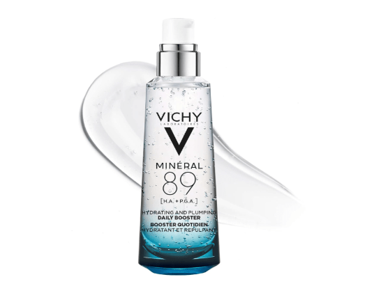 Vichy Mineral 89 Booster, Pure Hyaluronic Acid Serum for Face with Polyglutamic Acid for Skin Barrier Repair, Plumps & Hydrates, Lightweight Hydrating Serum, Oil-Free, Non-Sticky