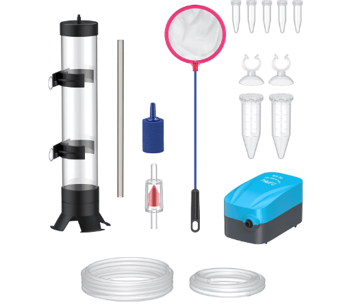 Pawfly Brine Shrimp Hatchery Kit, Shrimp Egg Incubator, Brine Shrimps Hatching Set, Artemia Hatchery with Air Pump, Live Brine Shrimps Net, Automatic Feeders & More