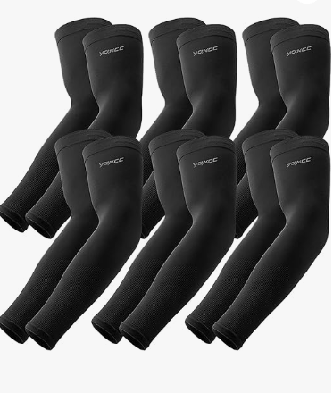 YQXCC 6 Pairs Arm Sleeves for Men Women | UPF 50 Cooling UV Sun Protection | Sports Compression Sleeves