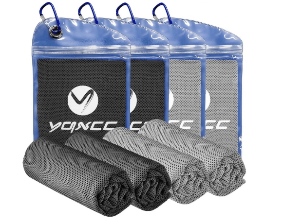 YQXCC 4 Pack Cooling Towels 40"x12", Microfiber Ice Towels for Neck & Face, Soft Breathable Cool Rags for Gym Yoga Golf Running Camping Hot Weather