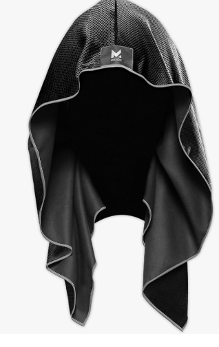 MISSION Cooling Hoodie Towel, Evaporative Cool Technology, Cools Instantly When Wet, UPF 50 Sun Protection, Contours Your Head to Stay in Place, Great for Sports, Fitness, Gy