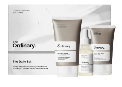 The Ordinary The Daily Set, Daily Skincare Routine with Squalane Cleanser, Hyaluronic Acid 2% + B5, and Natural Moisturizing Factors + HA | Skin Care Set