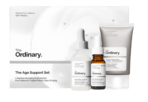 The Ordinary Age Support Set - 3-Step Anti-Aging Skin Regimen with Multi-Peptide + HA, Multi-Peptide Eye Serum, and Natural Moisturizing Factors + PhytoCeramides | Skincare Set