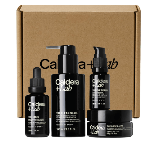 Caldera + Lab Men’s Anti-Aging Skincare Kit – The Regimen Rich + Eye Defense: Cleanser, Moisturizer, Night Serum & Eye Serum for Firmer, Smoother, Hydrated Skin | Clean Ingredients
