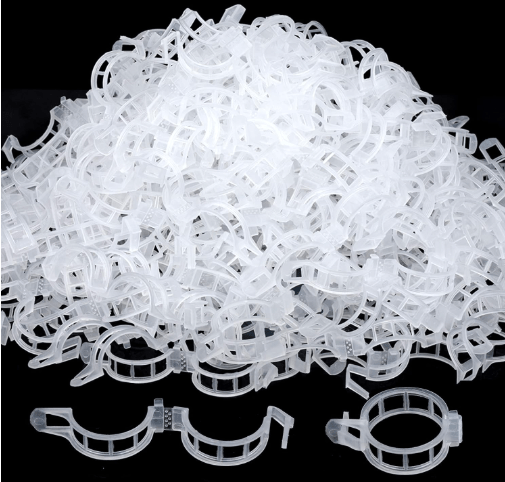 FANDAMEI 300 PCS Plant Support Clips, Plastic Garden Plant Ties, Tomato Clips Trellis for Tomato Cucumber Flower Squash Vine, 1” Inner Diameter for Climbing Plants