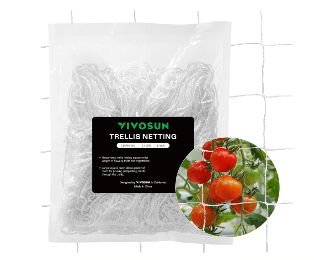 VIVOSUN Heavy-duty Polyester Plant Trellis Netting 5 x 15ft, 1 Pack
