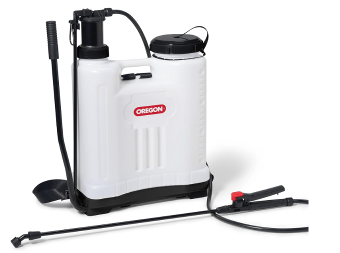 Oregon Backpack Pressure Garden Chemical/Weed Killer Sprayer with Lance and 4 Adjustable Spray Nozzles, 16 Liters, Knapsack Wearable Gardening Accessories