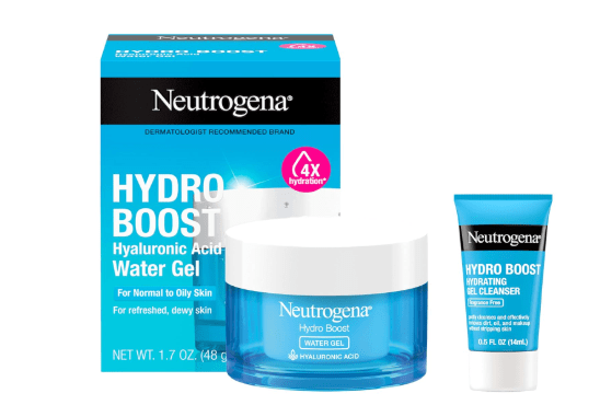 Neutrogena Hydro Boost Water Gel, Hyaluronic Acid Facial Moisturizer for Normal to Oily Skin, Hydrating Face Moisturizer, 1.7 fl. oz + Trial Size Hydro Boost Facial Cleanser, 0.5 fl. oz