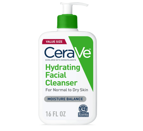 CeraVe Hydrating Facial Cleanser, Moisturizing Face Wash For Dry Skin, Hyaluronic Acid + Ceramides + Glycerin, Hydrating Cleanser For Normal To Dry Skin, National Eczema Association Certified