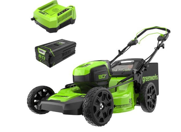 Greenworks 80V 21" Brushless Cordless (Self-Propelled) Lawn Mower (75+ Compatible Tools), 4.0Ah Battery and 60 Minute Rapid Charger Included