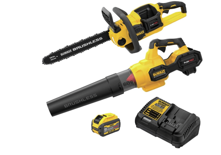 DEWALT FLEXVOLT 60V MAX* Blower & Chainsaw Combo Kit, Brushless, 3-Ah Battery (DCBL772X1 & DCCS670B)