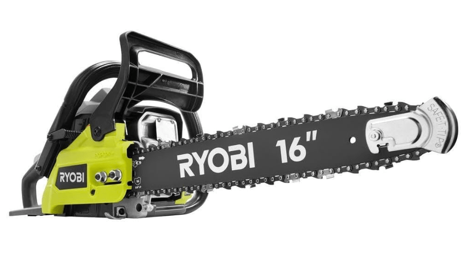 RYOBI 16 in. 37cc 2-Cycle Gas Chainsaw with Heavy-Duty Case, Green, RY3716