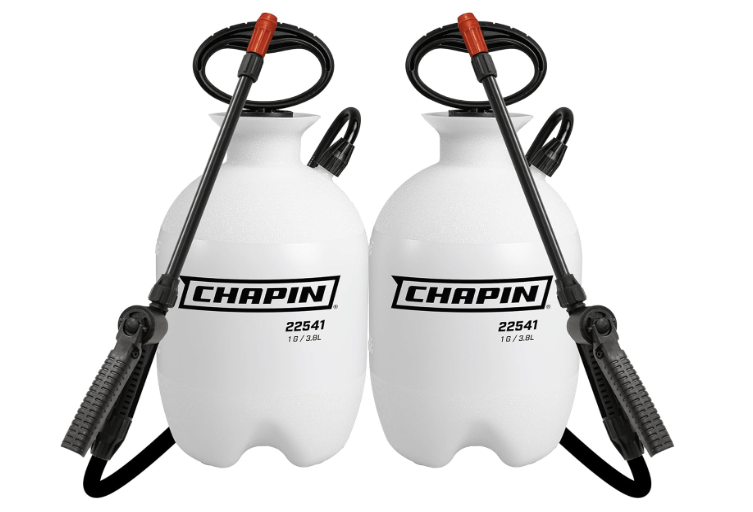 Chapin 22541 Pump Sprayer, 1‑Gallon, Foaming, Lawn & Garden, Translucent Poly Tank, Adjustable Nozzles, Anti‑Clog Filter, 12" Wand, 34"