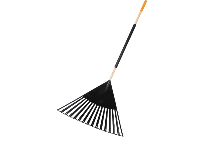 True Temper 20212011 Clog Free Leaf Rake with Hardwood/Steel Handle, 30 in. for Leaves, Grass, Clippings, Twigs, Pine Needles, Acorns, Debris,Black