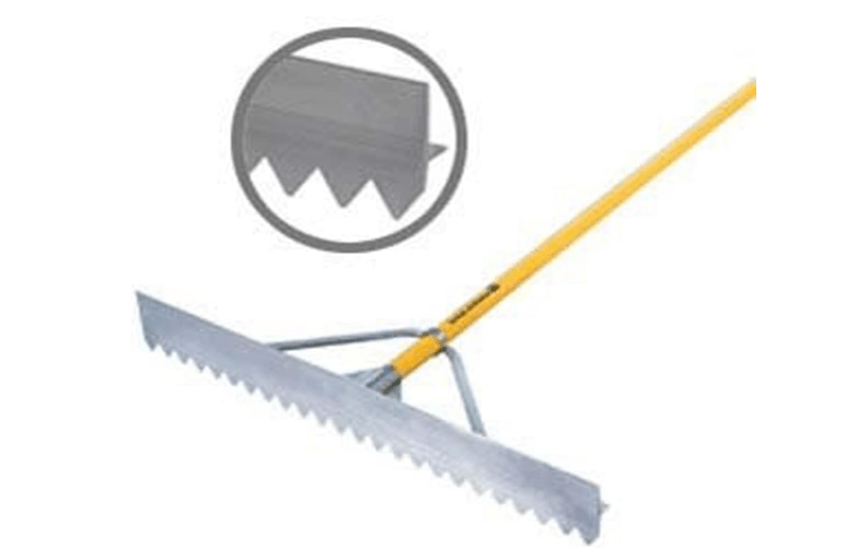 Midwest Rake S550 Professional 24" Light Lute/Rake, Aluminum Head & Handle, Goliath Bracing, Yellow Oversized Powder-Coated Aluminum Handle, Cushion Grip
