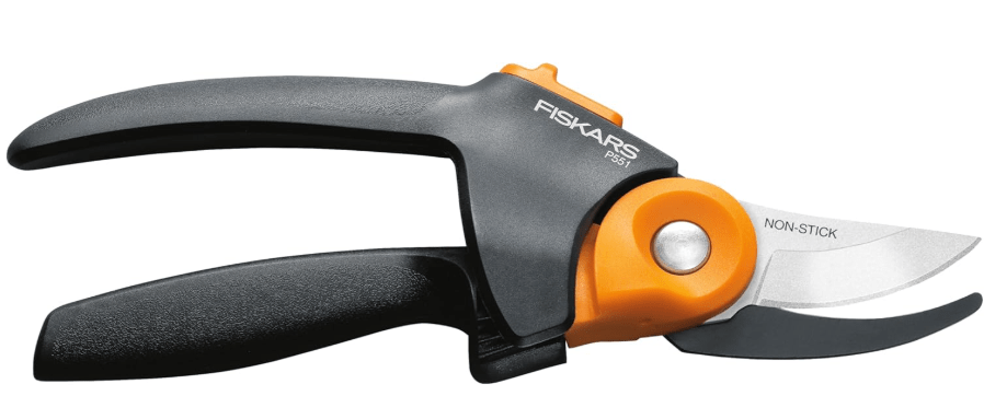 Fiskars PowerGear2 Pruning Shears, Patented Gear Technology & Cam Mechanism Multiplies Leverage, Hardened Steel Bypass Blade, Contoured Rolling Handle Reduces Hand Fatigue, 3/4" Cut Capacity